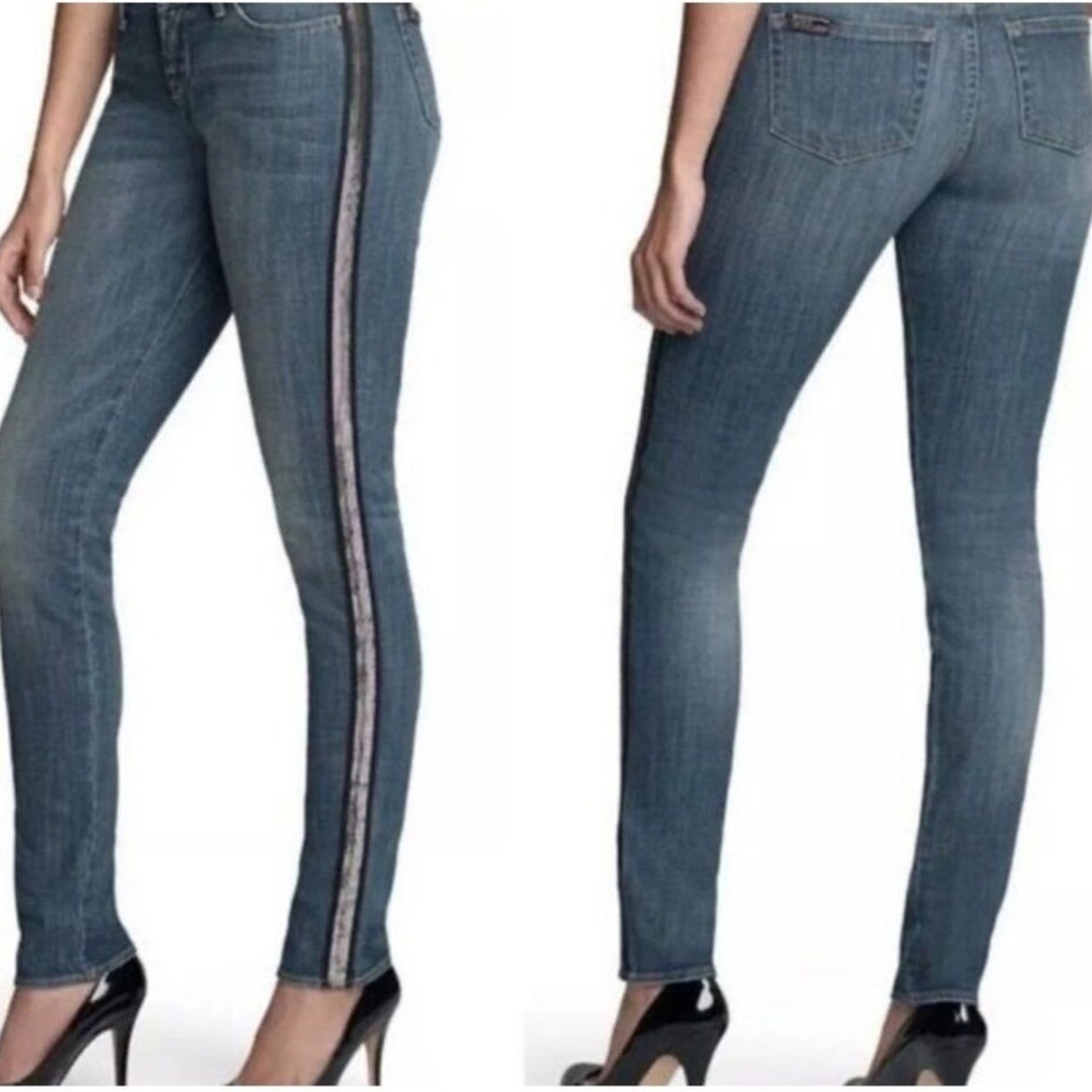 Rock & Republic Jeans Size 14 Women's Berlin Tuxedo Stripe‎ Denim Streetwear